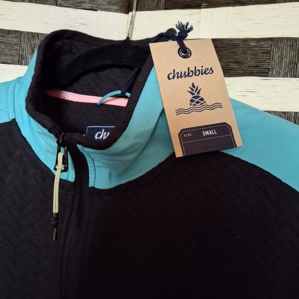 Chubbies The Brightside Black Quilted Quarter Zip Pullover Men Size Small - Picture 16 of 16